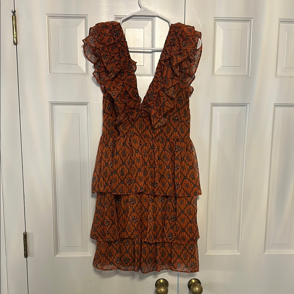 Orange Ruffled Socialite Dress - Picture 1 of 1